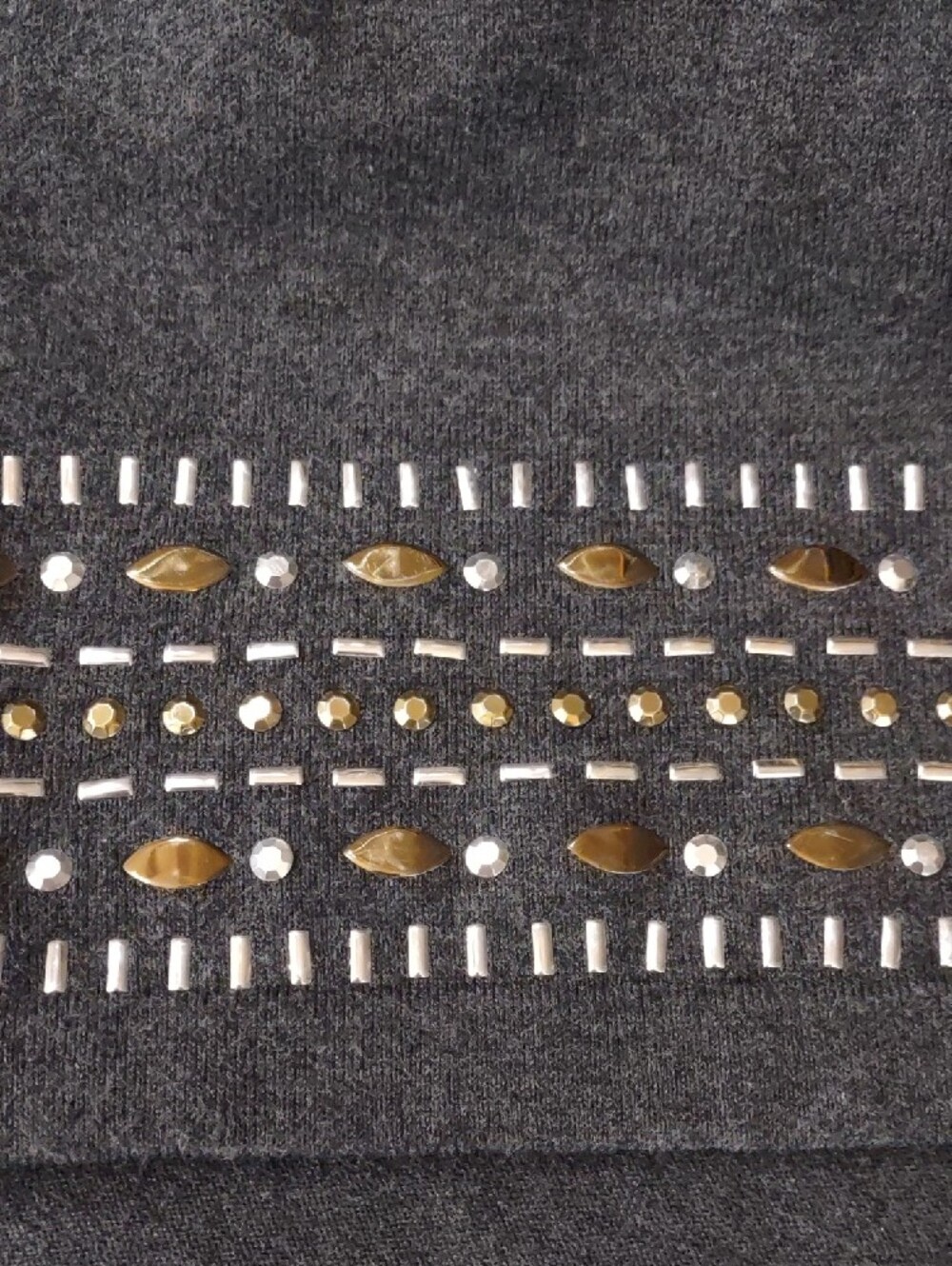 JM Collection Dark Gray Open-Front Studded Cuff Cardigan - Picture 8 of 8